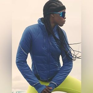 Free People Blue Puffer Jacket